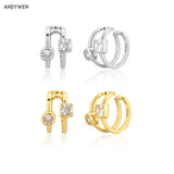 925 Silver Zircon Circle Ear Cuff Earring Non Piercing Clips Earcuff Jewelry