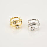 925 Silver Zircon Circle Ear Cuff Earring Non Piercing Clips Earcuff Jewelry