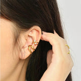 925 Silver Zircon Circle Ear Cuff Earring Non Piercing Clips Earcuff Jewelry