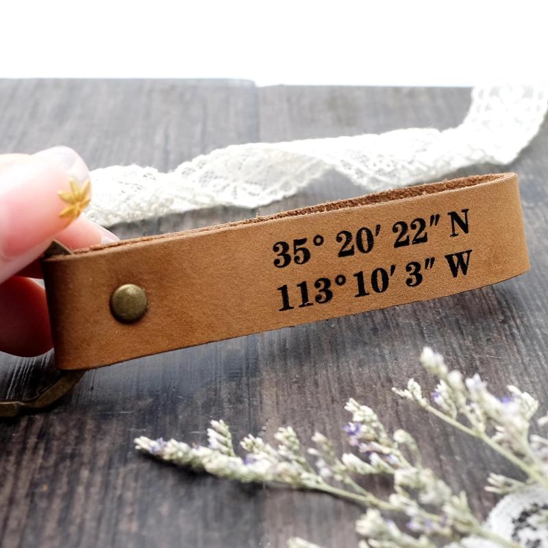Personalized Leather Keychain for Him