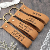 Personalized Leather Keychain for Him