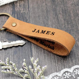 Personalized Leather Keychain for Him