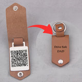 Leather Medical ID Drive Safe Keychain, Initials, Vaccination