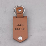 Leather Medical ID Drive Safe Keychain, Initials, Vaccination