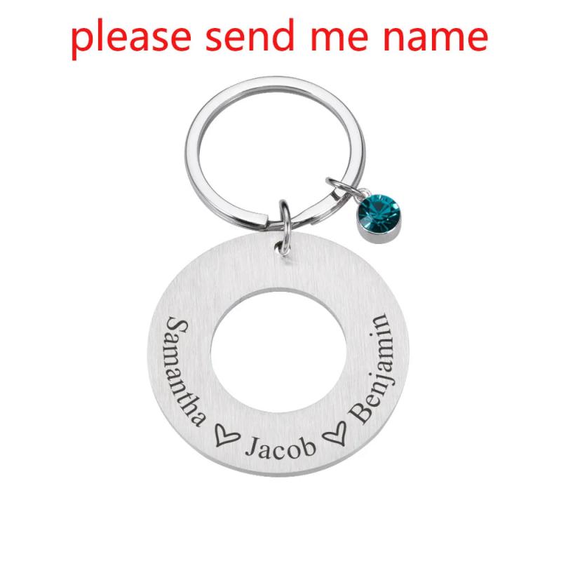 Personalized Name Constellation Stone Family Keyring Jewelry