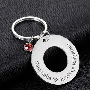 Personalized Name Constellation Stone Family Keyring Jewelry