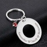 Personalized Name Constellation Stone Family Keyring Jewelry