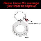 Personalized Name Constellation Stone Family Keyring Jewelry