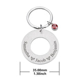 Personalized Name Constellation Stone Family Keyring Jewelry