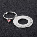 Personalized Name Constellation Stone Family Keyring Jewelry
