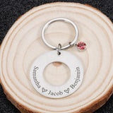 Personalized Name Constellation Stone Family Keyring Jewelry