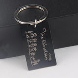 Custom Family Portrait Keychain - Personalized Family Name Jewelry