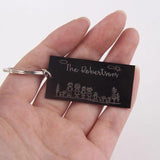 Custom Family Portrait Keychain - Personalized Family Name Jewelry