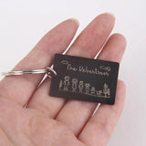 Custom Family Portrait Keychain - Personalized Family Name Jewelry