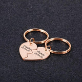Personalized Name and Date Keyring Chain for Couple Anniversary Gift