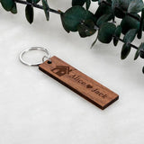 Personalized Couple Name Wooden Keychains - Our First Home