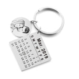 Personalized Calendar Keychain Photo Anniversary Date Engraved