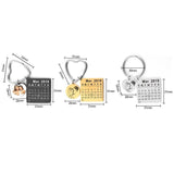 Personalized Calendar Keychain Photo Anniversary Date Engraved