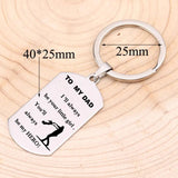 Dad My Hero Keychain Engraved - Family Gift
