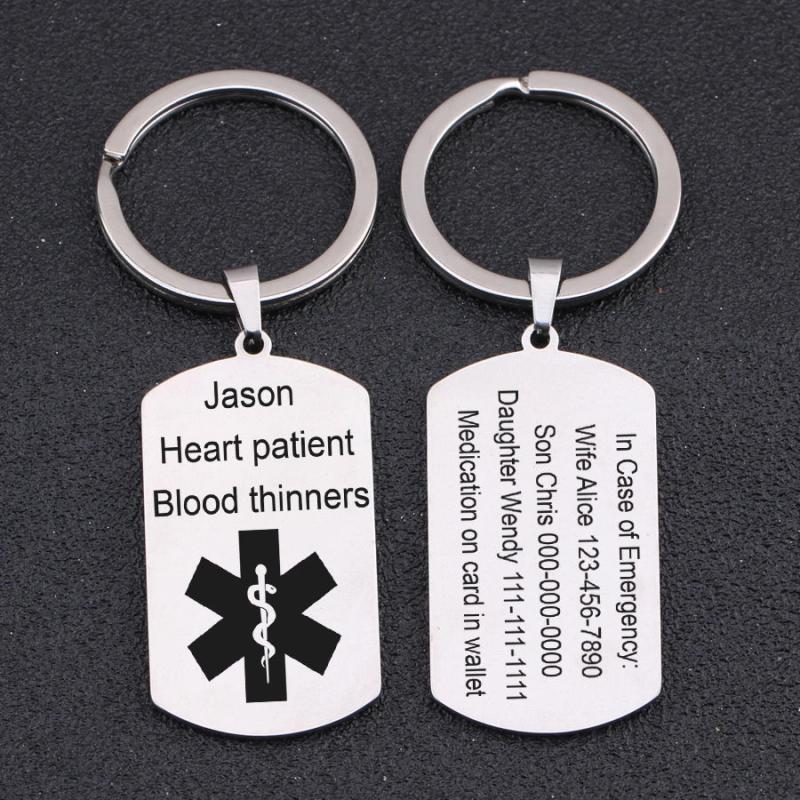 FLYANGEL Medical Alert ID Key Tag Holder