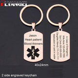 FLYANGEL Medical Alert ID Key Tag Holder