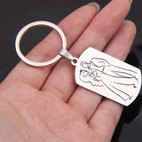 Engraved Calendar Key Chain Car Key Tag Couples Anniversary Keyring