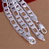 925 Silver 12MM Chain Necklace Men 18-30 Inches
