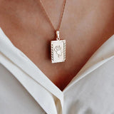 Eco-friendly Stainless Steel 18K Plated Square Pendant Necklace for Women