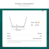 925 Sterling Silver Cross Choker Necklace Shining Chain Pendant Jewelry