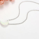 Sparkling Moon Pendant Necklace 925 Sterling Silver Jewelry
