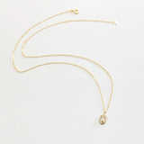 925 Silver Square CZ Sentiment Pendant Long Chain Drop Necklace