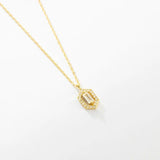925 Silver Square CZ Sentiment Pendant Long Chain Drop Necklace