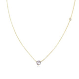 Sterling Silver Lavender Zircon Pendant Charm Necklace