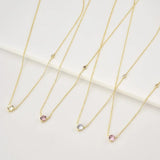 Sterling Silver Lavender Zircon Pendant Charm Necklace