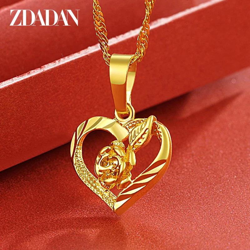 925 Sterling Silver Heart Necklace Chains For Women Jewelry