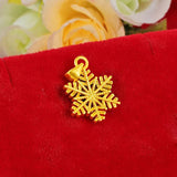 24k Pure Yellow Snowflake Pendant Chocker Chain Necklace