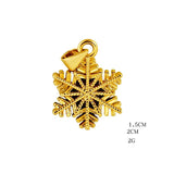 24k Pure Yellow Snowflake Pendant Chocker Chain Necklace