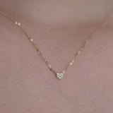 925 Silver Love Heart Choker Necklace 14K Plated Gift