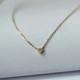 925 Silver Love Heart Choker Necklace 14K Plated Gift