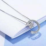 925 Silver Moon Star Pendant Necklaces Austrian Crystal Women 4 Ways Necklace