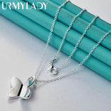 925 Silver Butterfly Pendant Necklace Snake Chain 16-30 Inch