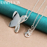 925 Silver Butterfly Pendant Necklace Snake Chain 16-30 Inch