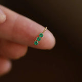 925 Silver Emerald Zircon Choker Necklace Pendant 14K Plated