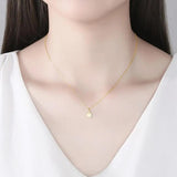 Cubic Zircon Square Pendant Necklace Romantic Flower Wave Lace Jewelry