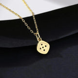 Cubic Zircon Square Pendant Necklace Romantic Flower Wave Lace Jewelry