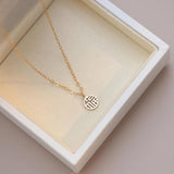 Sterling Silver Round Blessing Choker Necklace 14K Plated