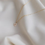 Sterling Silver Round Blessing Choker Necklace 14K Plated