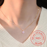 Sterling Silver Round Blessing Choker Necklace 14K Plated