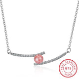 925 Silver Strawberry Crystal Zircon Necklace Choker