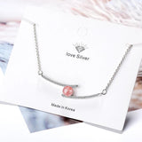 925 Silver Strawberry Crystal Zircon Necklace Choker